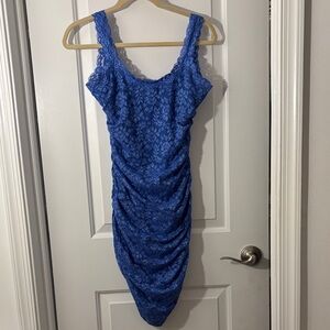 Rare Moda International Royal Blue Lace Mini Dress